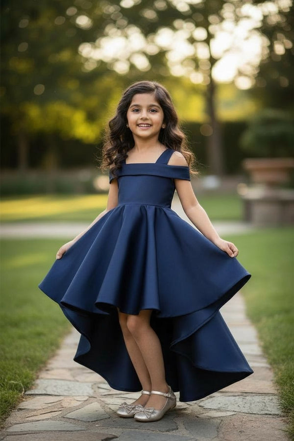 Elegant Navy Blue Party Dress for Girls | Premium Occasion Wear