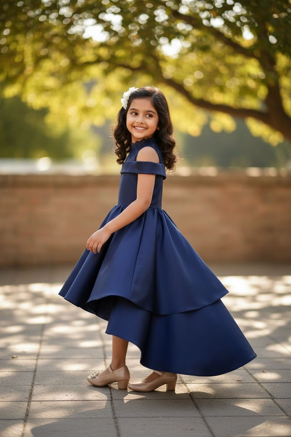 Elegant Navy Blue Party Dress for Girls | Premium Occasion Wear