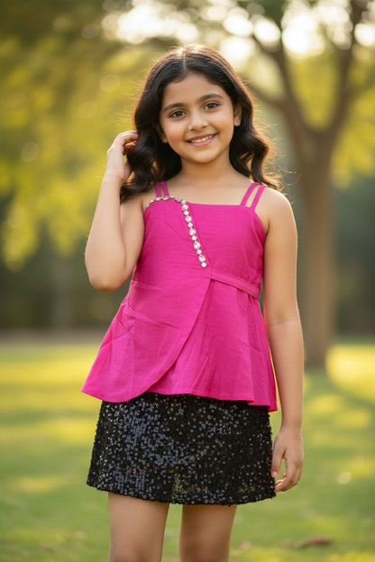 Pink Embellished Party Top