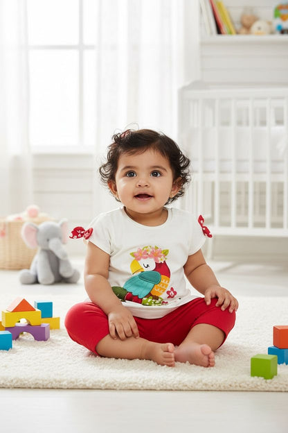 Cotton Printed Top & Leggings Set for Baby Girl – Soft, Breathable & Comfortable