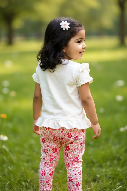 Cotton Printed Top & Leggings Set for Baby Girl  – Soft, Breathable & Comfortable