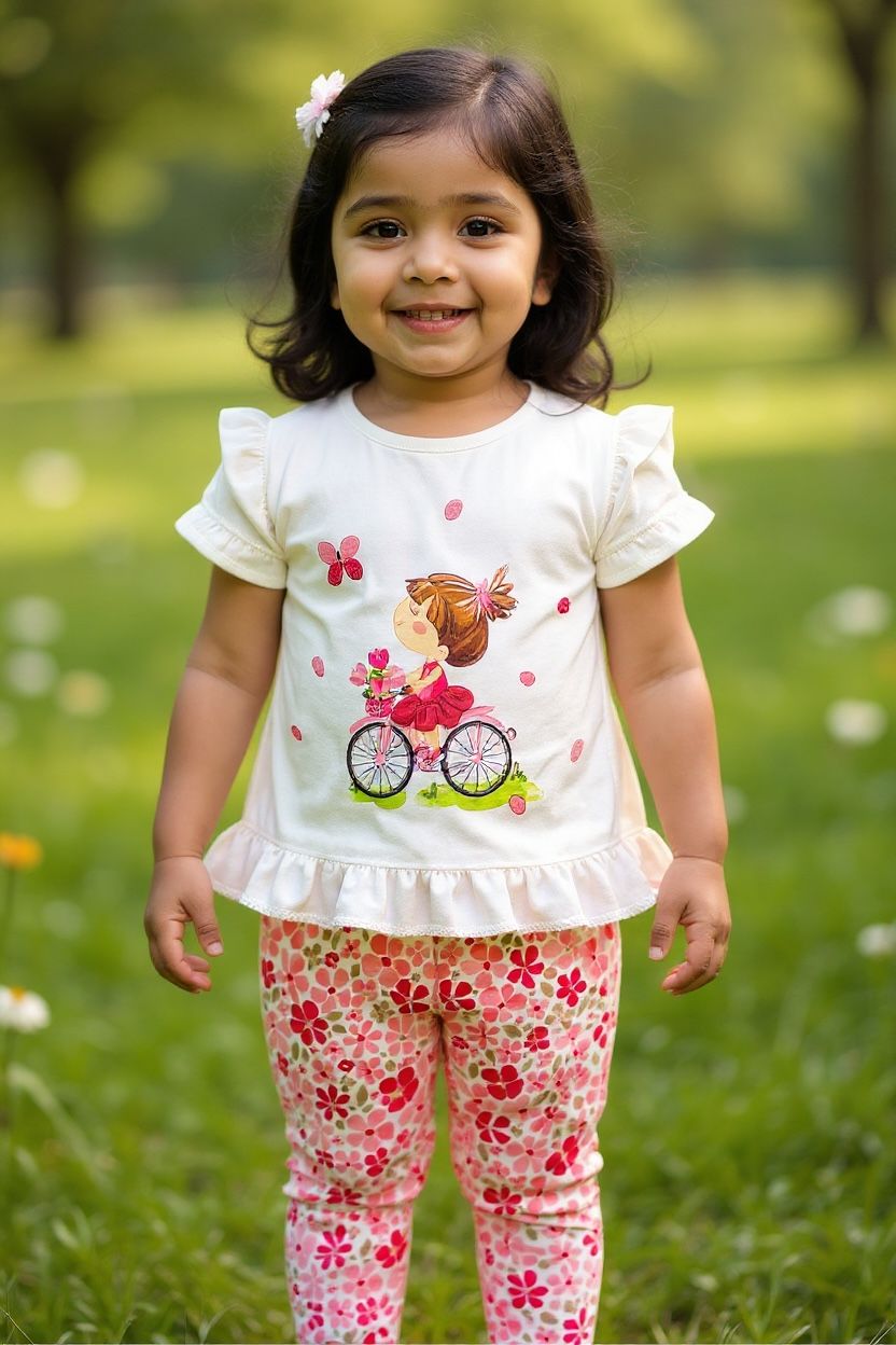 Cotton Printed Top & Leggings Set for Baby Girl  – Soft, Breathable & Comfortable