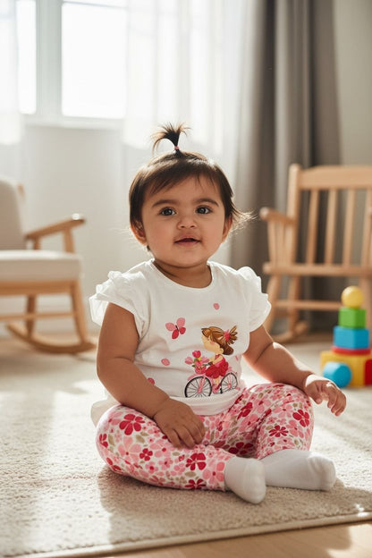 Cotton Printed Top & Leggings Set for Baby Girl  – Soft, Breathable & Comfortable