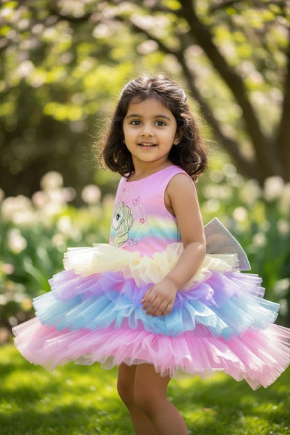 Unicorn Rainbow Tutu Dress for Girls | Unicorn Birthday Dress for Toddlers