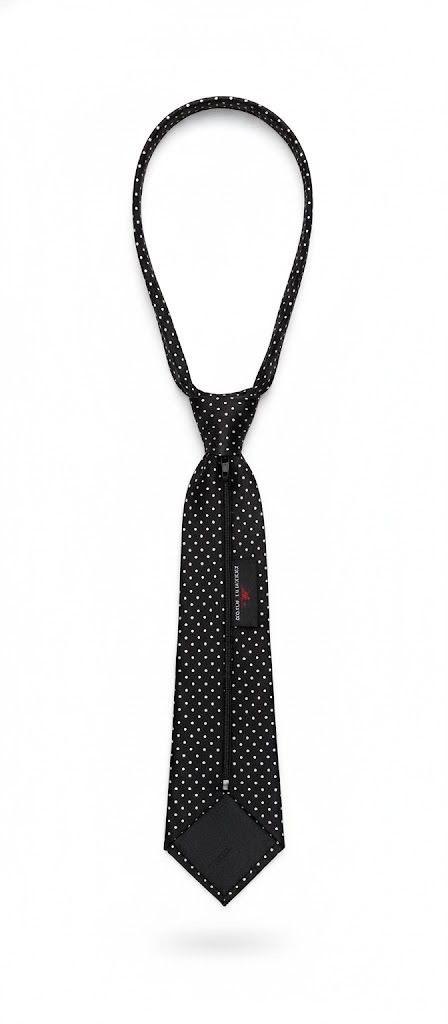 Black & White Ready to Use Tie – Easy Wear Formal Accessory for Boys
