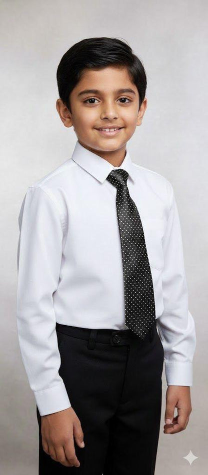 Black & White Ready to Use Tie – Easy Wear Formal Accessory for Boys