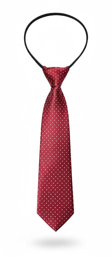 Red & White Ready to Use Tie – Easy Wear Formal Accessory for Boys