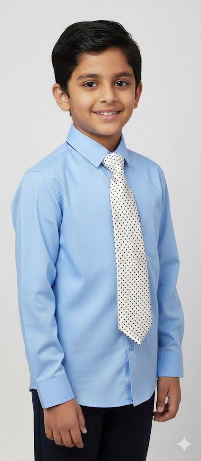 White & Black Satin Ready to Use Tie – Easy Wear Formal Accessory for Boys