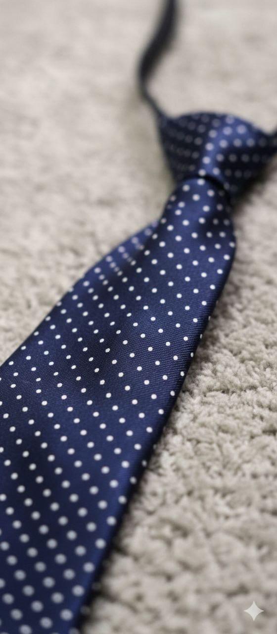 Blue & White Satin Ready to Use Tie – Easy Wear Formal Accessory for Boys