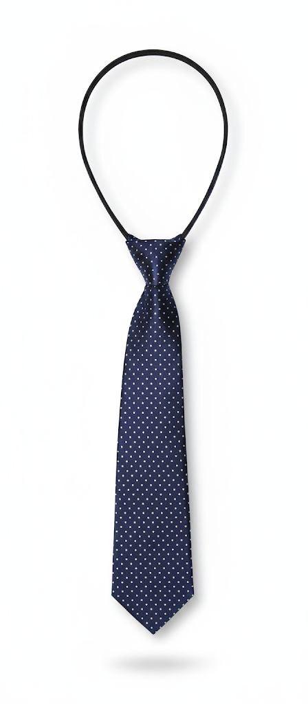 Blue & White Satin Ready to Use Tie – Easy Wear Formal Accessory for Boys