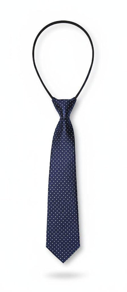 Blue & White Satin Ready to Use Tie – Easy Wear Formal Accessory for Boys