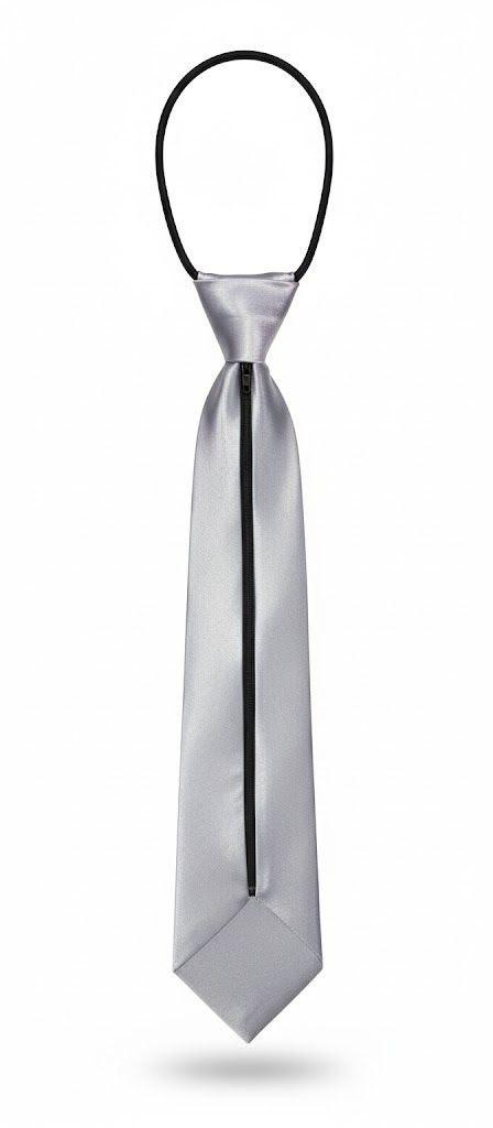 Grey Satin Ready to Use Tie – Easy Wear Formal Accessory for Boys