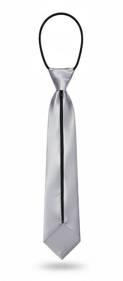 Grey Satin Ready to Use Tie – Easy Wear Formal Accessory for Boys