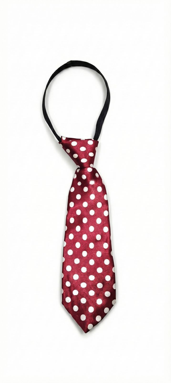 Mehroon & White Ready to Use Tie – Easy Wear Formal Accessory for Boys