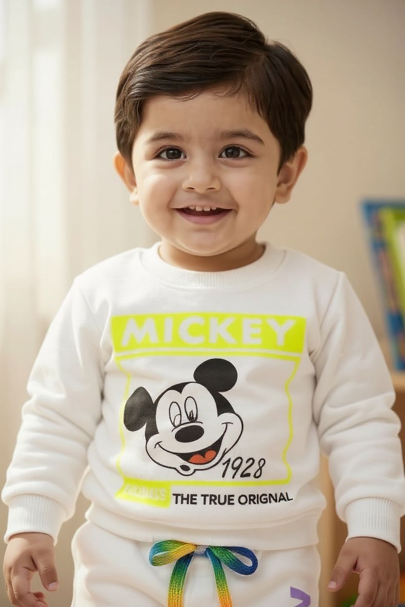 Mickey Knitted Sweatshirt & Jogger Set – Soft Winter Co-Ord for Toddler Boys