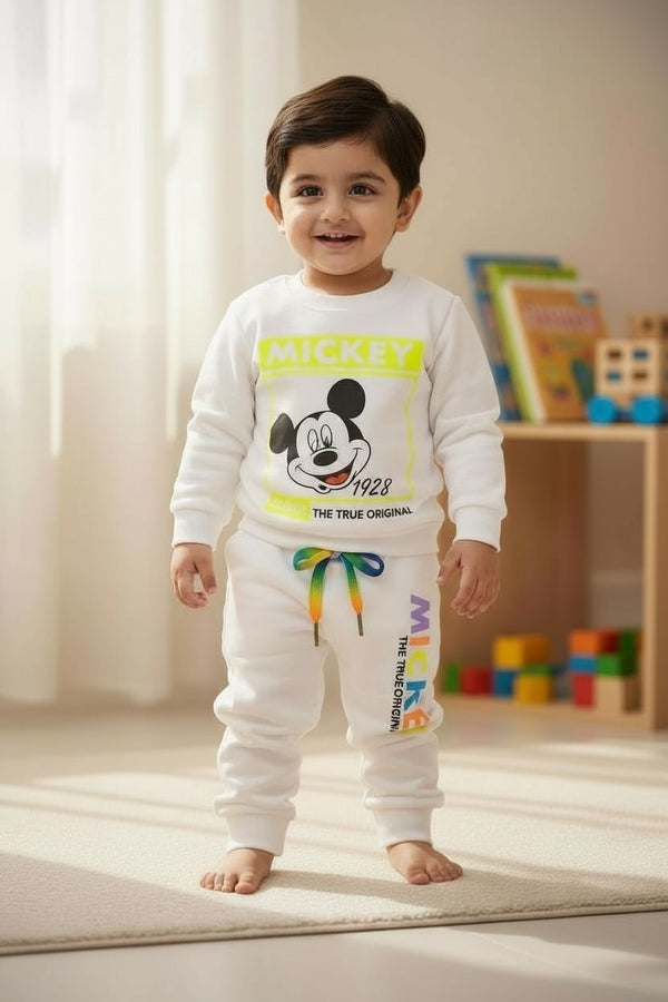 Mickey Knitted Sweatshirt & Jogger Set – Soft Winter Co-Ord for Toddler Boys