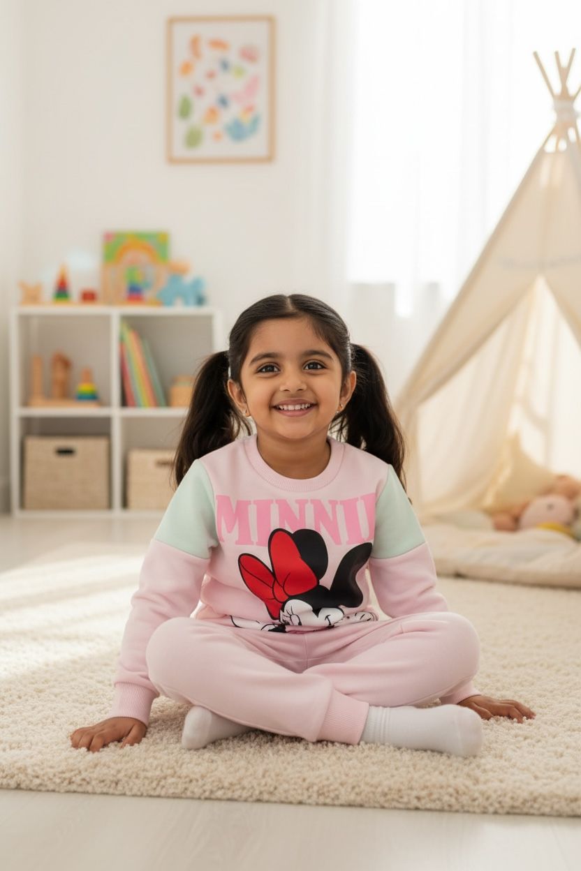 Minnie Knitted Sweatshirt & Jogger Set – Soft Winter Co-Ord for Toddlers & Girls