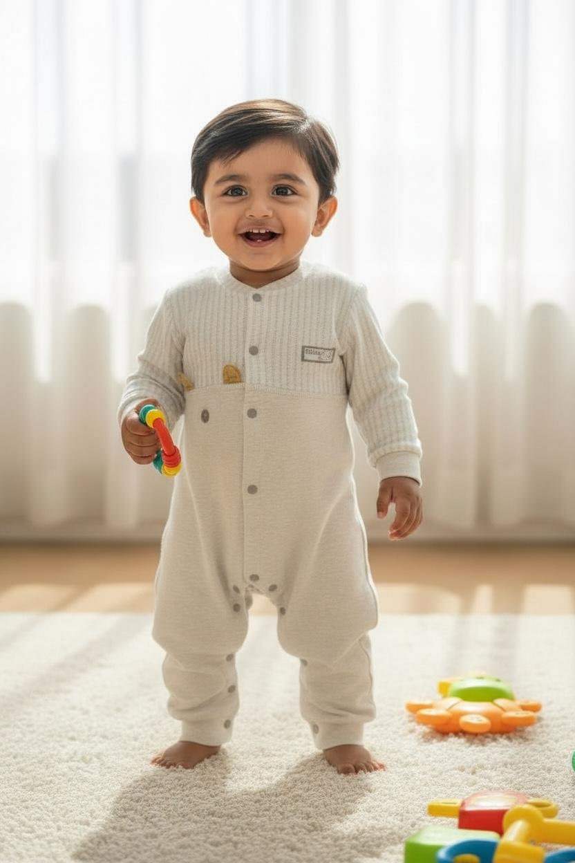 Toddler Baby Soft Cotton Full Sleeve Romper – Comfortable Everyday Wear