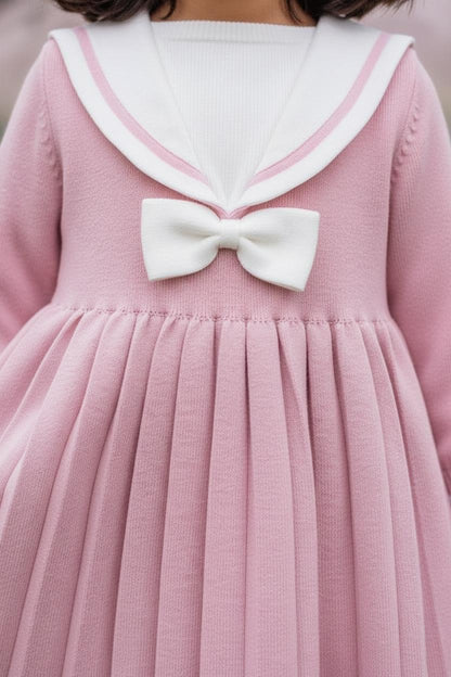 Pink Woolen Winter Dress for Girls