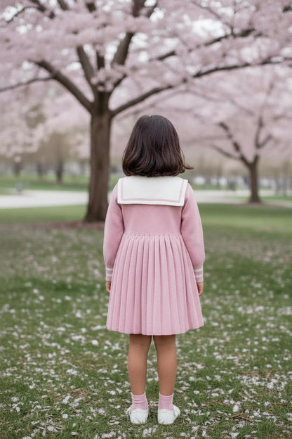 Pink Woolen Winter Dress for Girls