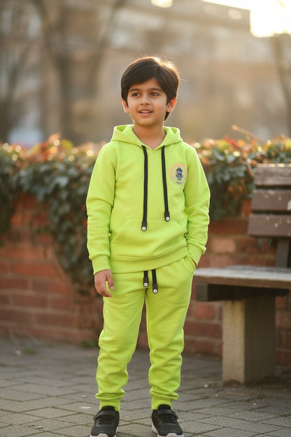Neon Knitted Cotton Jogger Set – Hoodie & Pants Co-Ord Set
