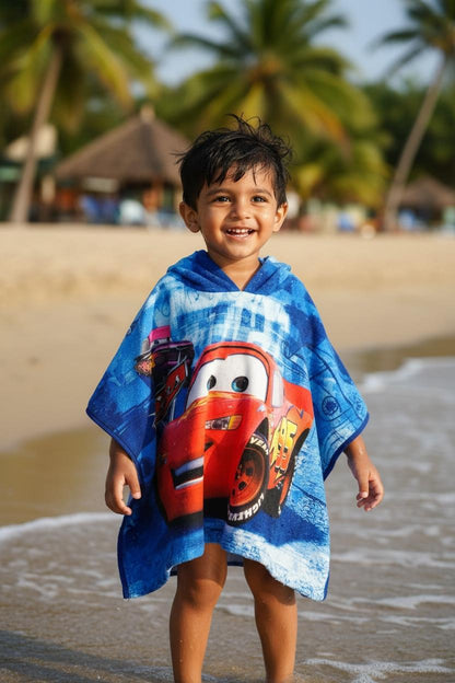 Cars Hooded Towel Poncho – Soft Swim & Bath Cover for Boys