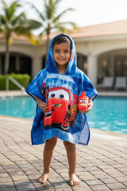 Cars Hooded Towel Poncho – Soft Swim & Bath Cover for Boys