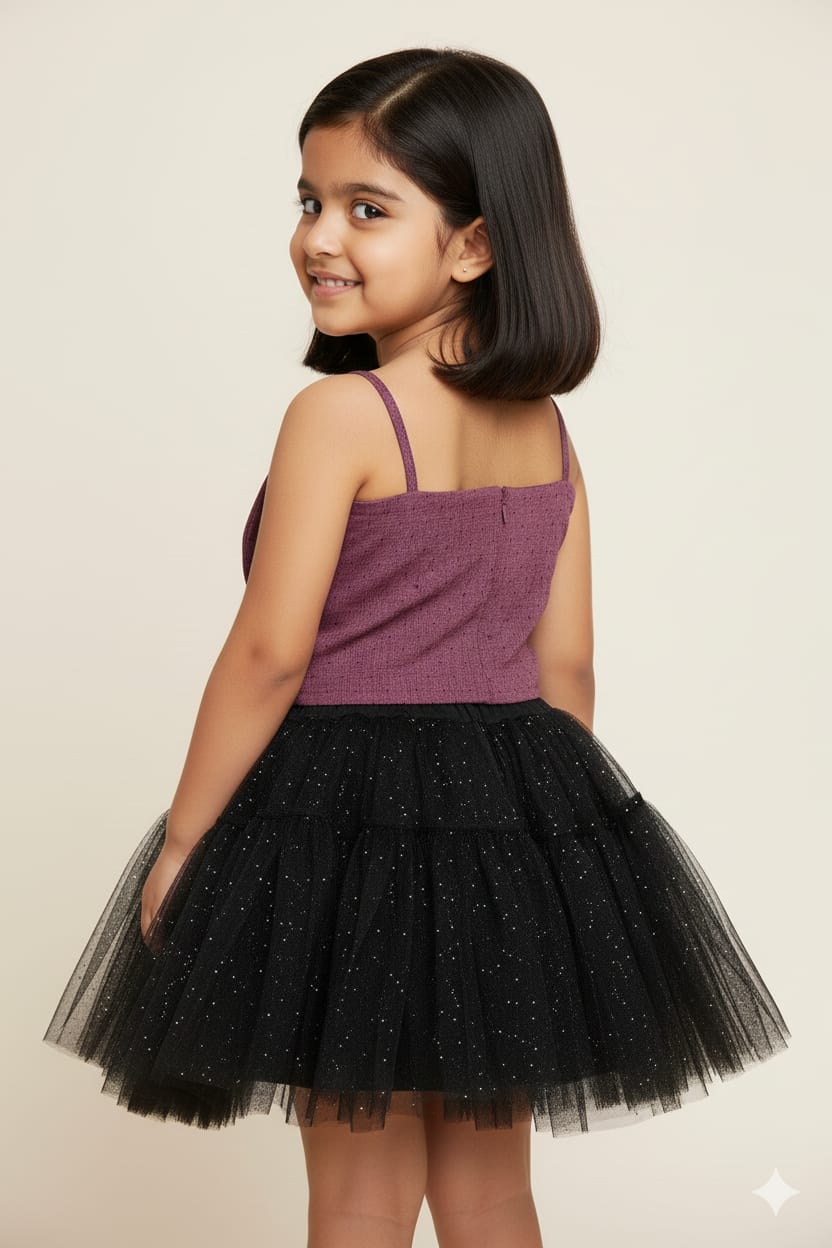 Burgundy Premium Cotton Bow Top with Stud Detailing