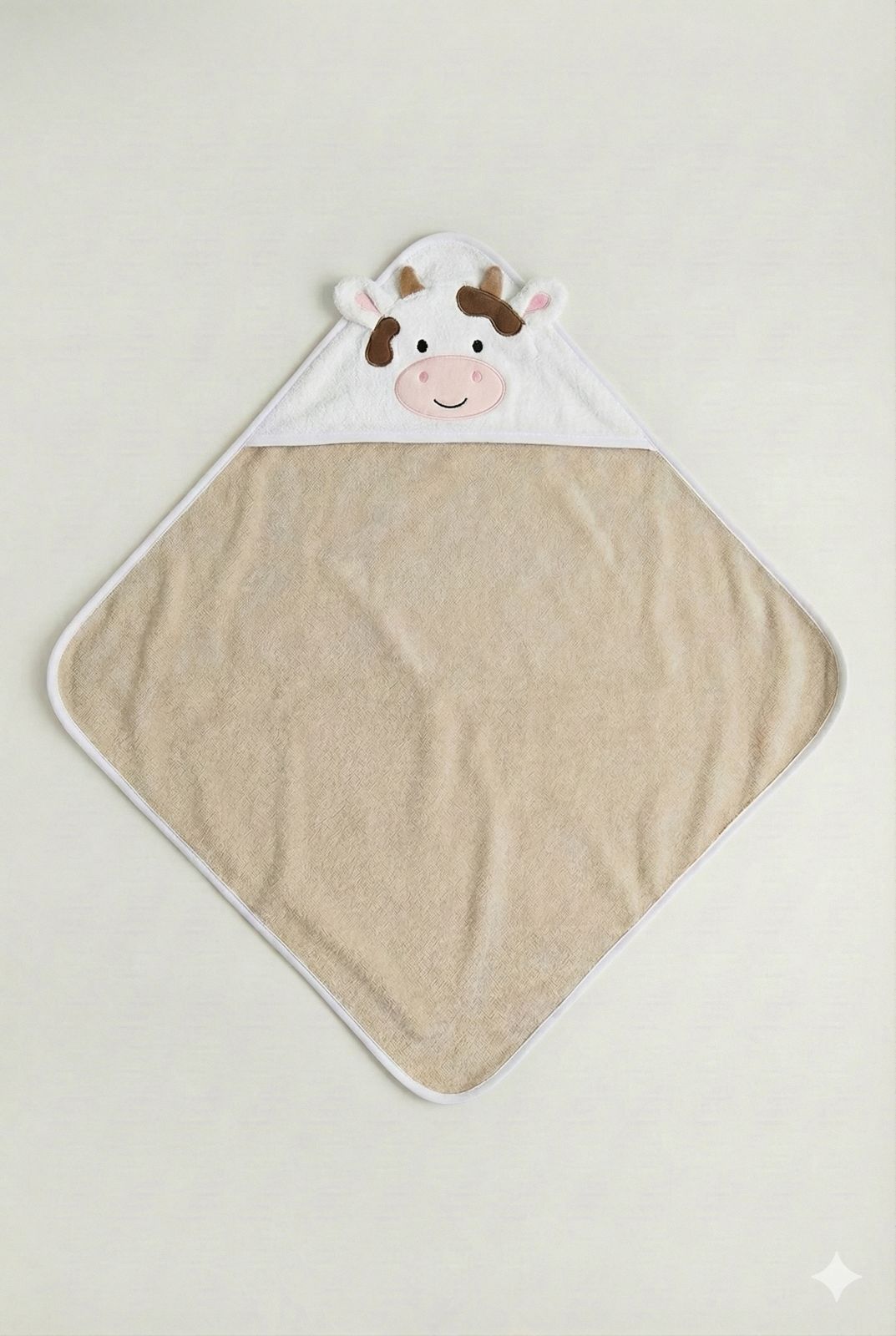 Brown Baby Hooded Towel Wrap with Cute Cow Hood – Soft & Absorbent