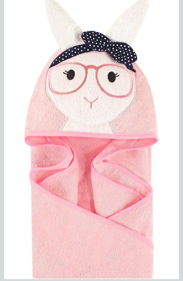 Pink Baby Hooded Towel Wrap with Cute Bunny Hood – Soft & Absorbent