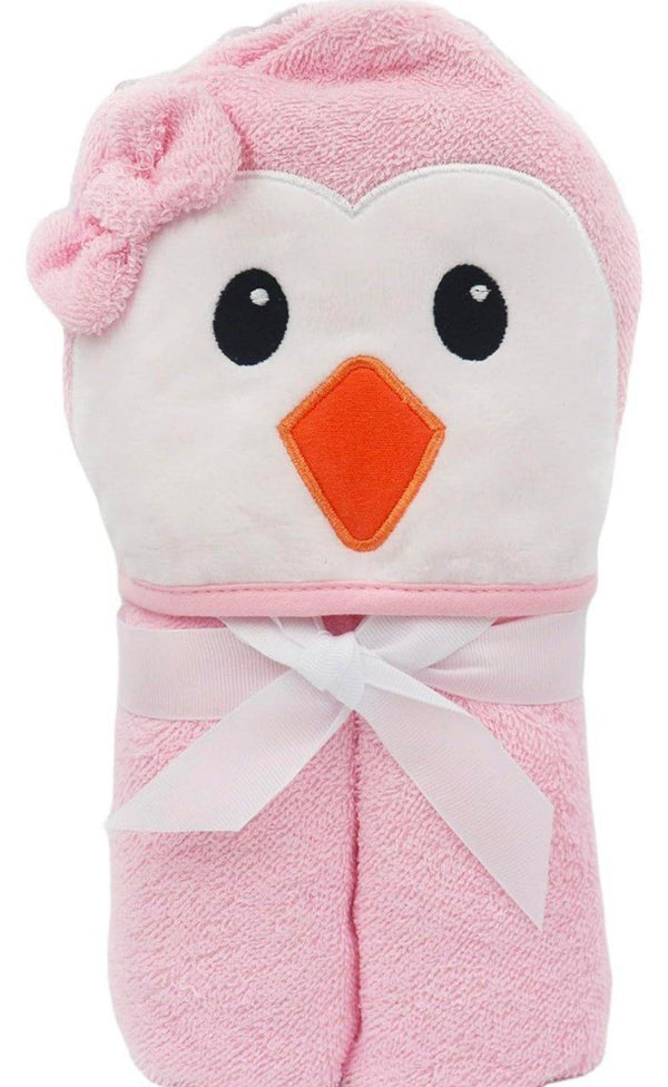 Pink Baby Hooded Towel Wrap with Cute Birdie Hood – Soft & Absorbent