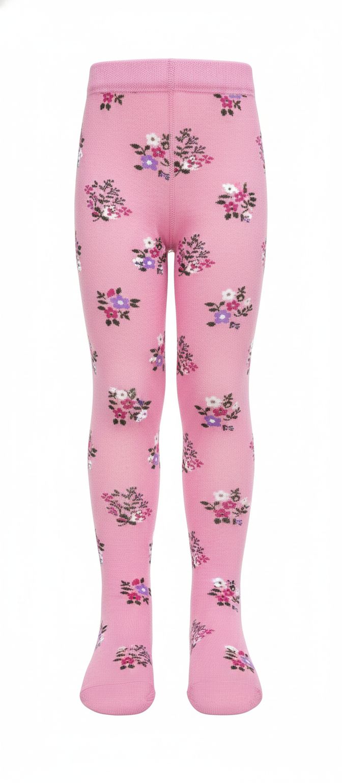 Pink Floral Breathable Premium Cotton Kids Stockings – Party to Play Wear