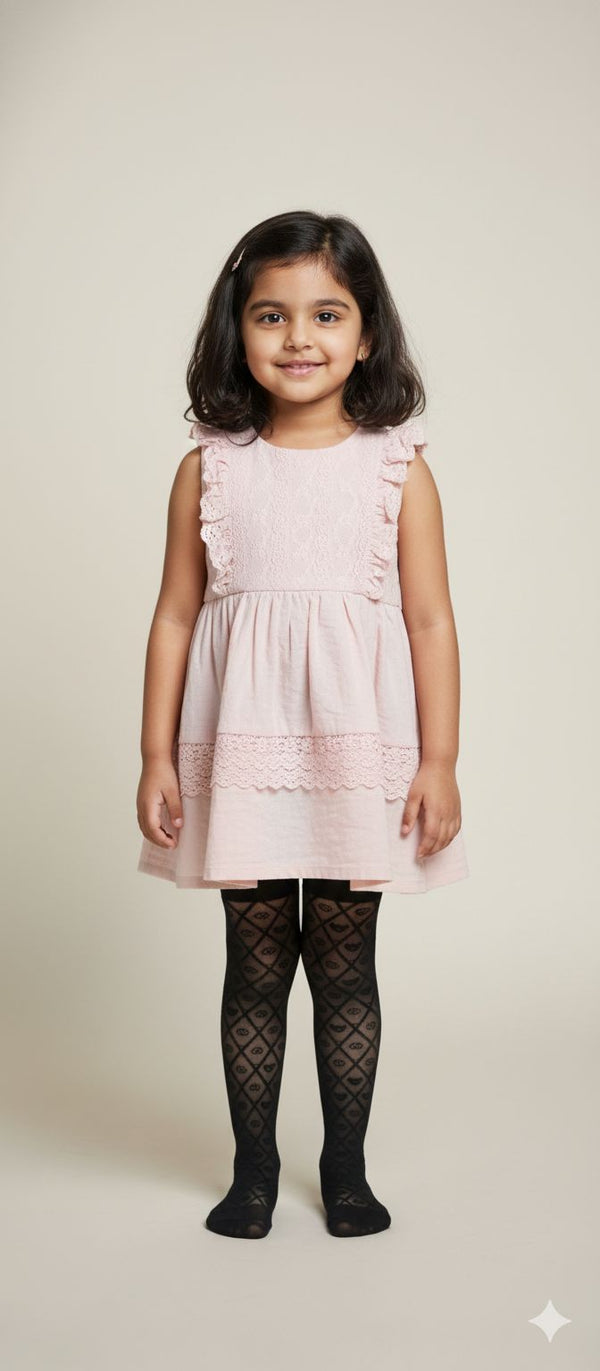 Black Breathable Premium Net Kids Stockings – Party Wear