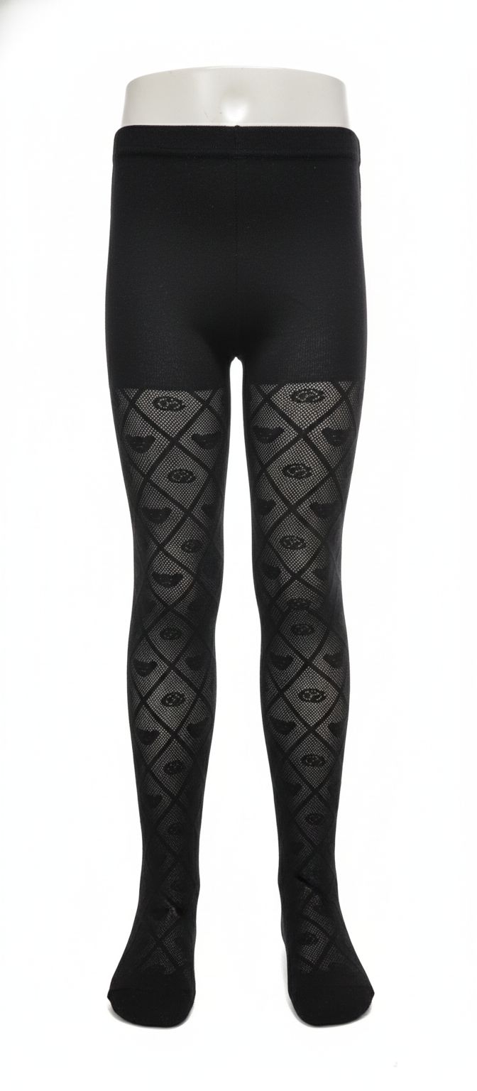 Black Breathable Premium Net Kids Stockings – Party Wear