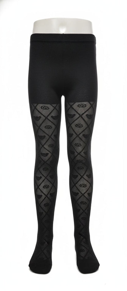 Black Breathable Premium Net Kids Stockings – Party Wear
