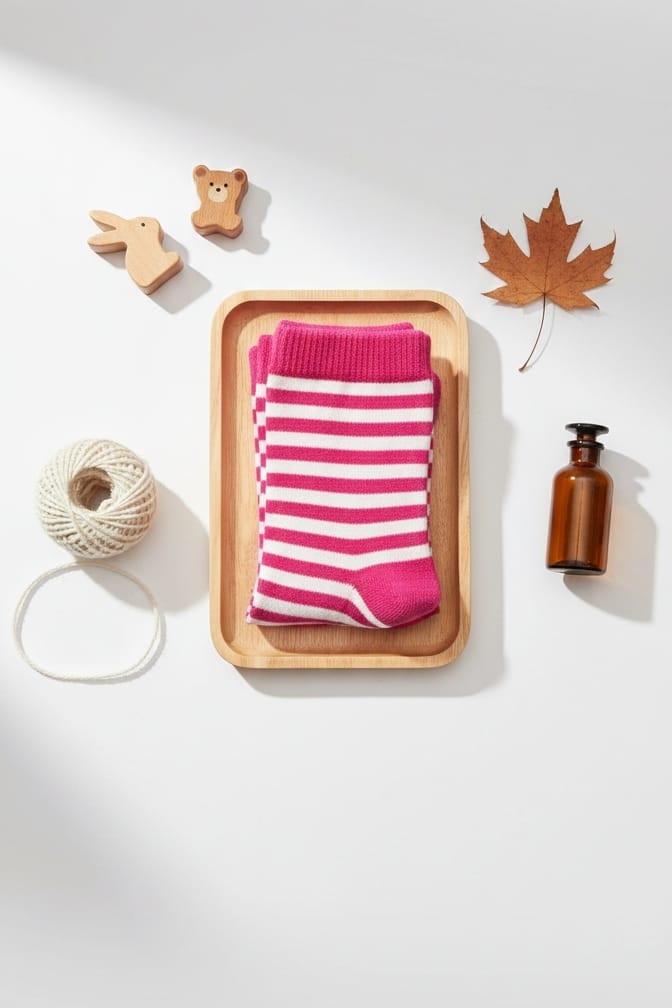 Magenta White Stripes Breathable Premium Cotton Kids Stockings – Party to Play Wear
