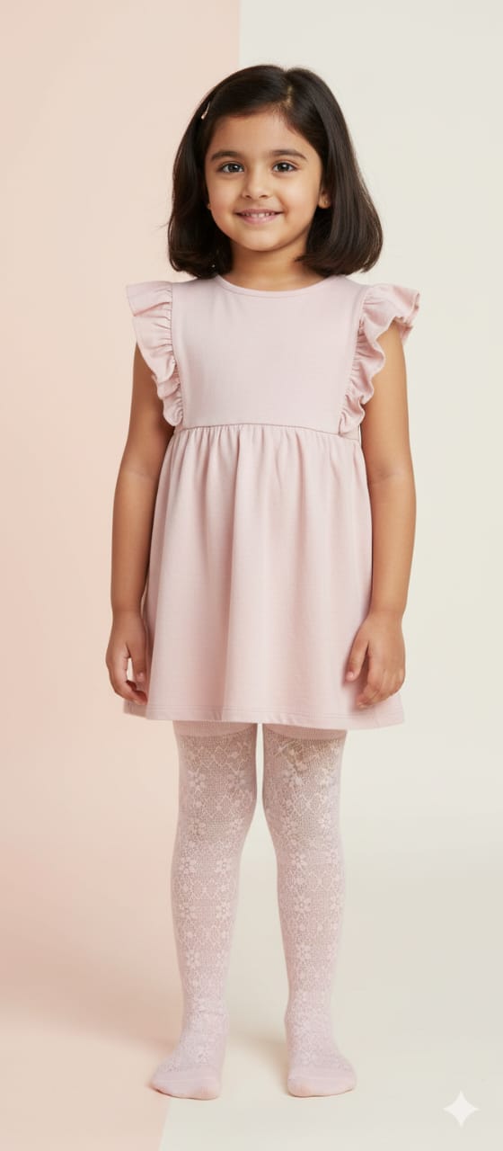 Pastel Pink Breathable Premium Mesh Kids Stockings – Party to Play Wear