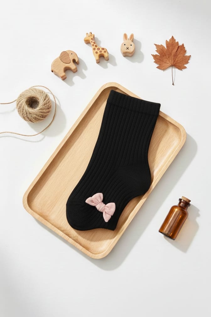 Black Breathable Premium Cotton Kids Stockings – Party to Play Wear