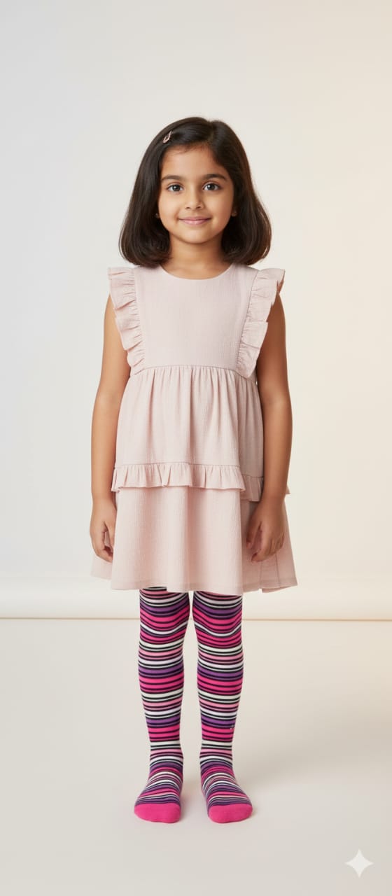 Multicolour Striped Breathable Premium Cotton Kids Stockings – Party to Play Wear