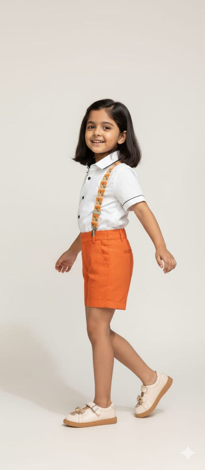 Orange Peanuts Kids Printed Suspenders – Premium Fun Style
