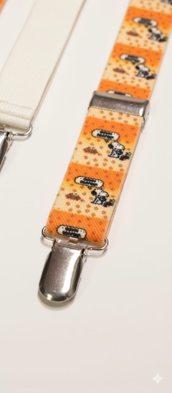 Orange Peanuts Kids Printed Suspenders – Premium Fun Style