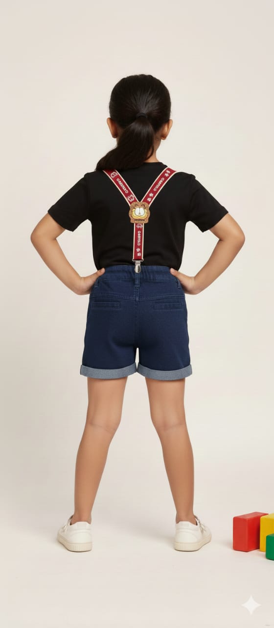 Red Garfield Kids Printed Suspenders – Premium Fun Style