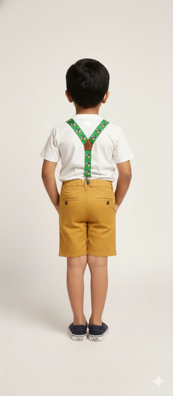 Green Printed Kids Printed Suspenders – Premium Fun Style