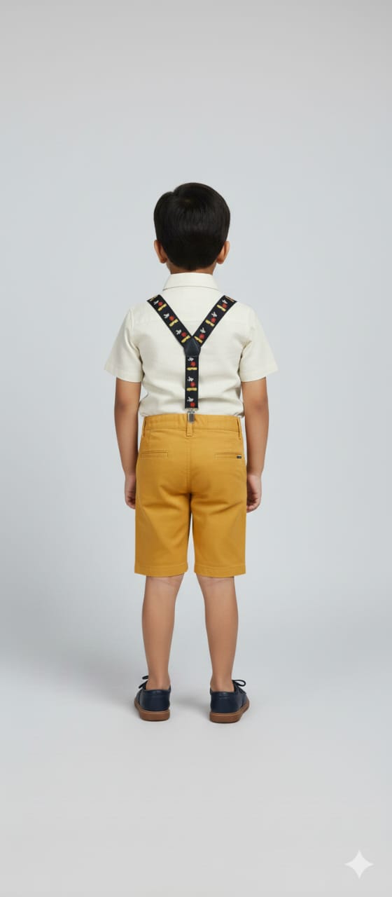 Black Mickey Printed Suspenders – Premium Fun Style