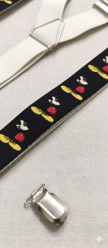 Black Mickey Printed Suspenders – Premium Fun Style