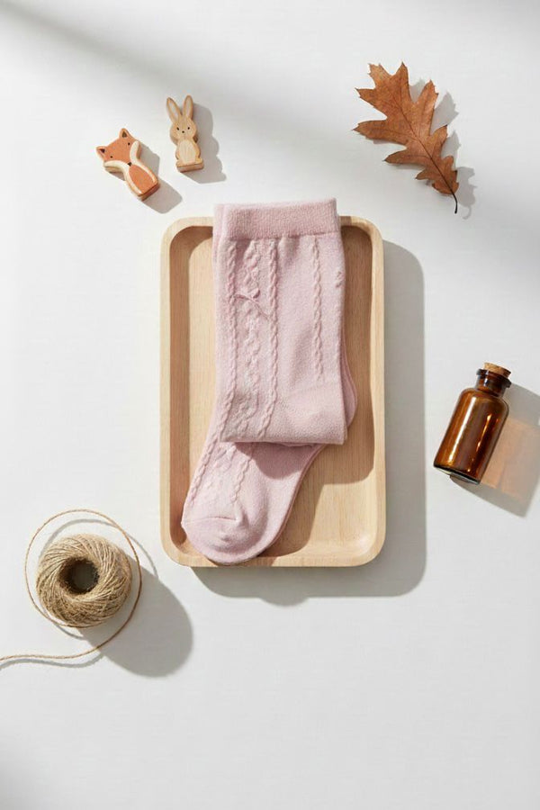 Pastel Pink Breathable Premium Cotton Kids Stockings – Party to Play Wear