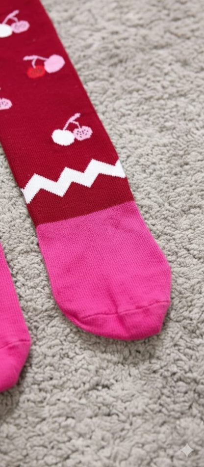 Mehroon Cherry  Breathable Premium Cotton Kids Stockings – Party to Play Wear