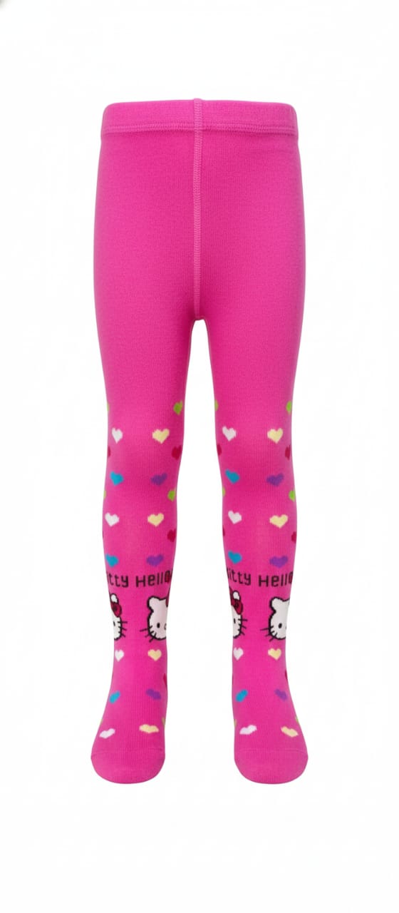 Magenta Multicolour Kitty Breathable Premium Cotton Kids Stockings – Party to Play Wear