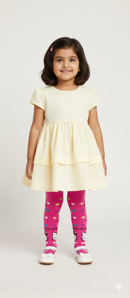 Magenta Multicolour Kitty Breathable Premium Cotton Kids Stockings – Party to Play Wear