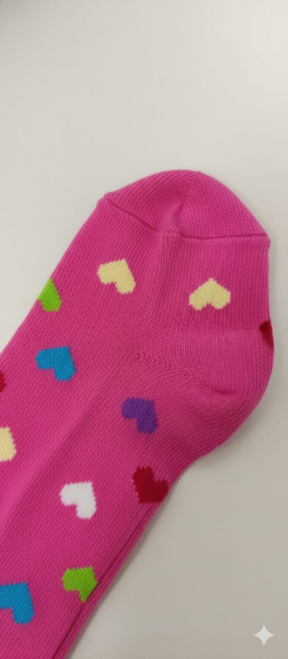 Magenta Multicolour Kitty Breathable Premium Cotton Kids Stockings – Party to Play Wear